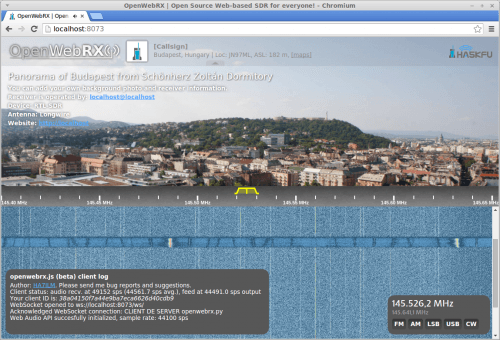 OpenWebRX Web Interface.