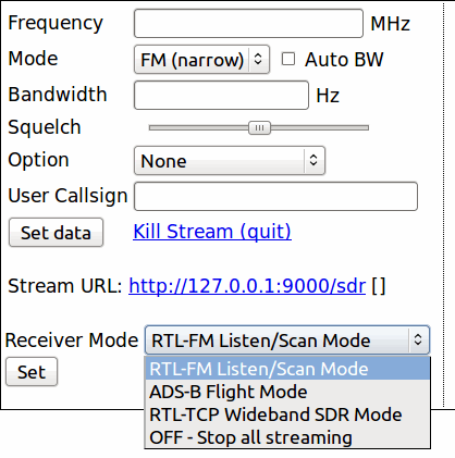 The YouSDR web interface.